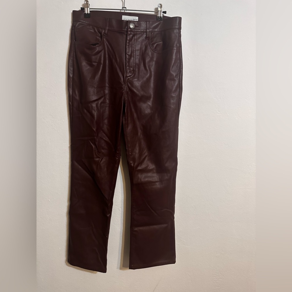 Dark red leather pants